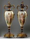A PAIR OF LARGE SEVRES VASES, FRANCE, 19TH CENTURY