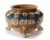 A SANCAI AND BLUE GLAZED TRIPOD CENSER, TANG DYNASTY (618-907)