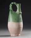 A CHINESE GREEN-GLAZED POTTERY FLASK, LIAO DYNASTY (AD 907-1125)