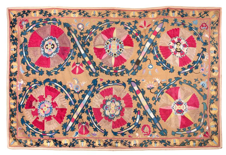 A SUZANI, CENTRAL ASIA, 19TH CENTURY