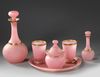 A FRENCH PINK OPALINE SERVICE SET, 19TH CENTURY