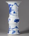 A Chinese blue and white gu vase