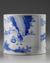 A large Chinese blue and white 'narrative' brush bot, bitong