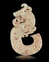 A CHINESE WHITE JADE DRAGON PENDANT, WESTERN HAN DYNASTY (206 BC-9 AD)