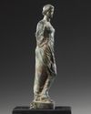 A ROMAN BRONZE STATUETTE OF APHRODITE / VENUS LEANING ON A PILLAR, CIRCA 1ST CENTURY B.C - A.D.