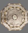 Two wooden mother of pearl inlaid tables