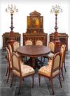A FRENCH MAHOGANY DINING ROOM SET, 19TH CENTURY