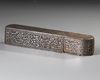 A SILVER INLAID METAL PEN BOX OR QALAMDAN, 20TH CENTURY