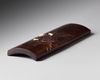 A CHINESE INSET HARDWOOD 'NARCISSUS' WRIST REST
