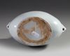 A FRENCH FAIENCE PILGRIM'S FLASK WITH RAM'S HEADS, 17-18TH CENTURY
