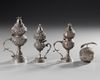FOUR OTTOMAN SILVER INCENSE BURNERS, TURKEY, 19TH CENTURY
