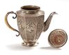 A PERSIAN SILVER TEAPOT, 19TH CENTURY