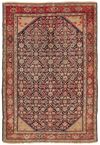 A MALAYER RUG WITH MAHI FISH DESIGN