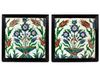 A PAIR OF SQUARE FRAMED IZNIK TILES, OTTOMAN, TURKEY, CA 1600