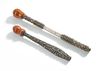 A PAIR OF OTTOMAN AMBER AND SILVER PIPES MOUTHPIECES, 19TH CENTURY