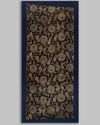 A Chinese midnight-blue-ground gilt 'scrolling lotus' brocade panel