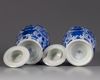Two blue and white vases with cover