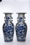 A PAIR OF LARGE CHINESE BLUE AND WHITE VASES