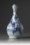 A blue and white garlic-head vase