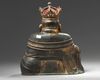A Chinese gilt lacquer bronze Maitreya