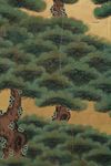 A TALL JAPANESE  SIX-PANEL BYÔBU WITH PINE TREE FOREST, FIRST HALF 19TH CENTURY
