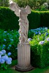 A SCULPTED LIMESTONE MODEL OF THE SAMOTHRACE NIKE, LATE 20TH CENTURY
