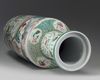 A Chinese famille verte 'dragonboat' rouleau vase
