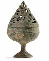 A Chinese bronze 'hill' censer and cover, boshanlu