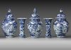 A JAPANESE BLUE AND WHITE PORCELAIN SET, CIRCA 1700