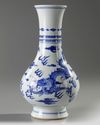 A Chinese blue and white 'dragon' vase