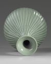 A Korean celadon-glazed fluted vase