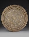 A LARGE MAMLUK REVIVAL SILVER INLAID BRASS TRAY,  EGYPT OR SYRIA, 19TH CENTURY