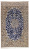 A NAIN CARPET WITH UNUSUAL BLUE COLOUR