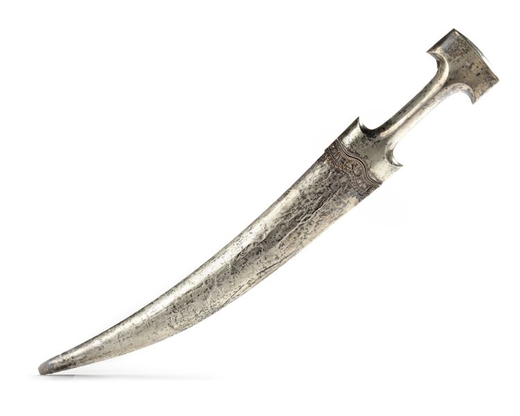 AN OTTOMAN  SILVER DAGGER, (HANCER) TURKEY, 19TH CENTURY