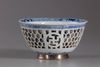 A Chinese blue and white double-walled reticulated bowl