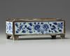 A Chinese blue and white rectangular writing set