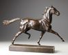 ALBERT HINRICH HUSSMAN (1874-1946), TROTTING HORSE, BRONZE SCULPTURE