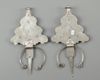 A pair of silver fibula with mineral stone inlay