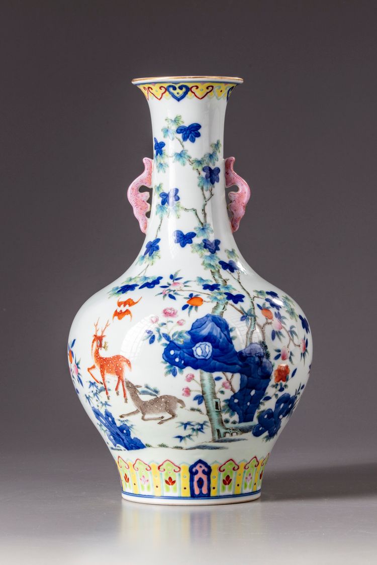 A Chinese famille rose vase