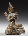 A SINO-TIBET BRONZE SEATED FIGURE OF TARA, 17TH CENTURY