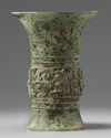 A Chinese bronze ritual vase, gu