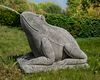 A LARGE SCULPTED LIMESTONE MODEL OF A SEATED FROG, LATE 20TH CENTURY