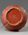 A Chinese imitation-cinnabar-lacquer double gourd vase
