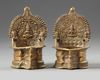 Two Hindu oil lamps