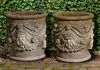 A PAIR OF CARVED LIMESTONE PLANTERS, LATE 20TH CENTURY
