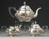 A Chinese export silver three-piece tea set