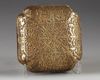 A Chinese gilt bronze square box and cover