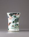 A famille verte waisted brushpot