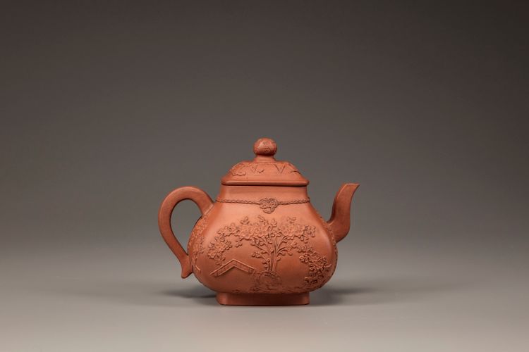 A Yixing 'appliqué-decorated' teapot