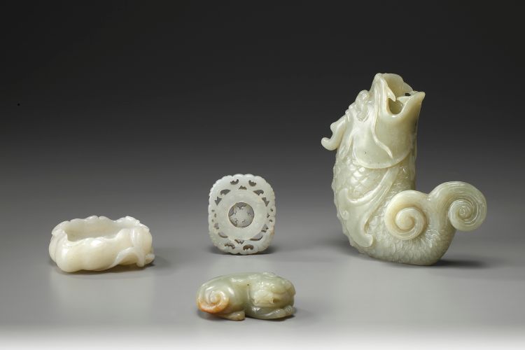 A Collection of Four Carved Jade ArtIfacts
